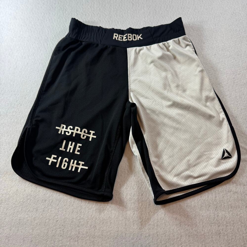 Reebok UFC Playdry Shorts white and black Respect the fight Small